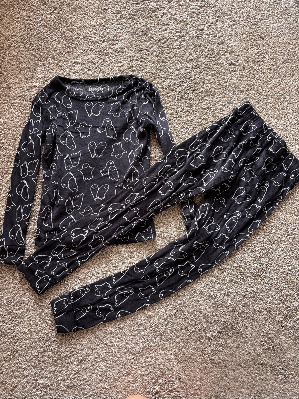 Cat & Jack Halloween 👻 pajama 2 piece set black kids size 8
